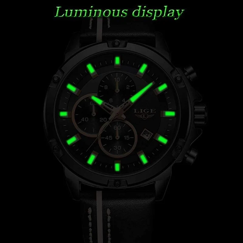 Männer Uhren Mode Chronograph Männlichen Top Marke Luxus Quarz Uhr Männer Leder Wasserdicht Sport Uhr Relogio Masculino
