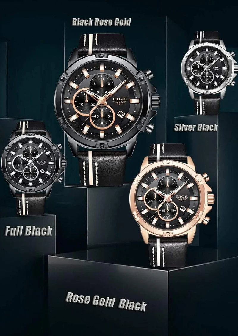 Männer Uhren Mode Chronograph Männlichen Top Marke Luxus Quarz Uhr Männer Leder Wasserdicht Sport Uhr Relogio Masculino