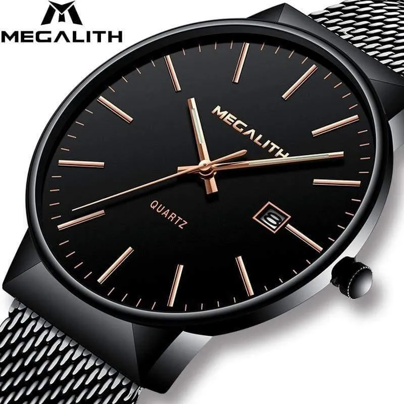 Uhr Männer Luxus Wasserdicht Datum Kalender Herren Uhren Schwarz Edelstahl Mesh Quarzuhr Herren Relogio Masculino