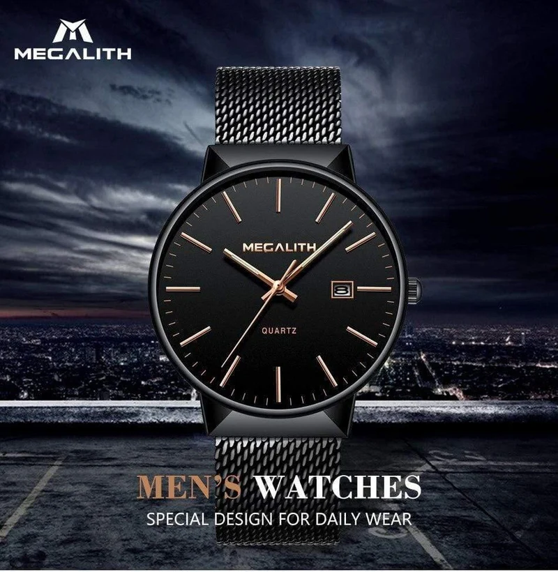 Uhr Männer Luxus Wasserdicht Datum Kalender Herren Uhren Schwarz Edelstahl Mesh Quarzuhr Herren Relogio Masculino