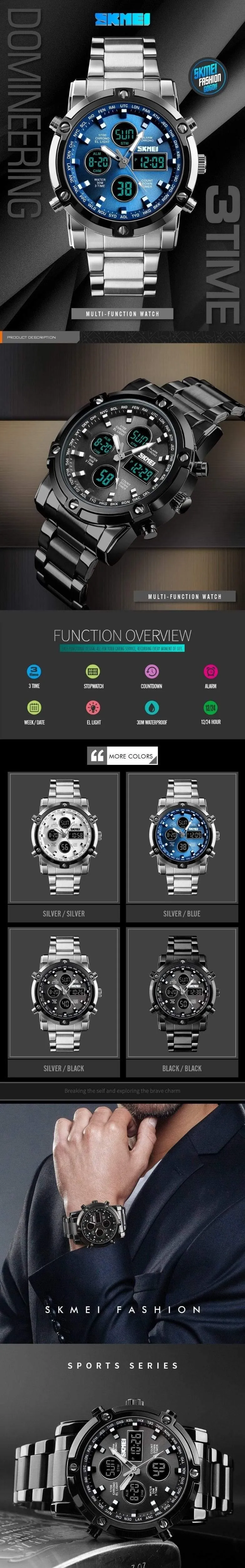 Uhr Männer Quarz Sport Uhr Luxury Business Edelstahl Band Männer Uhren Wasserdichte Uhr reloj hombre