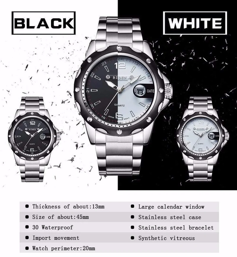 Man Watch Edelstahlarmband Uhren Military Watch Casual Fashion Armbanduhren Wasserdichte Uhr Mann relogio masculino