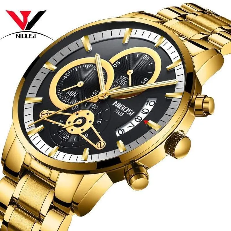 Uhr Männer Gold Und Schwarz Herren Uhren Top Marke Luxus Sport Uhren Reloj Hombre Wasserdicht