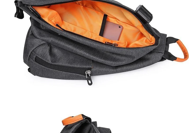 Multifunktionale modische Umhängetaschen für Herren mit USB-Ladefunktion, Brusttasche, Kurztrip-Umhängetasche, wasserabweisende Umhängetasche