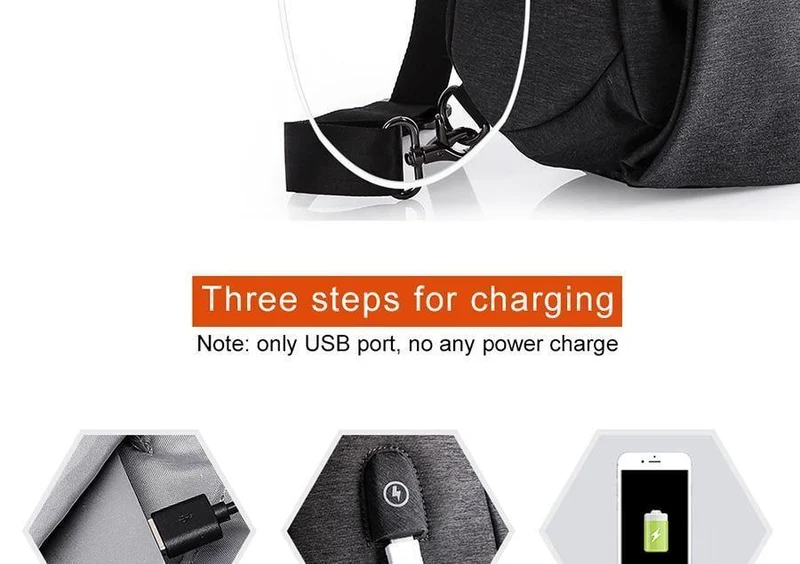 Multifunktionale modische Umhängetaschen für Herren mit USB-Ladefunktion, Brusttasche, Kurztrip-Umhängetasche, wasserabweisende Umhängetasche