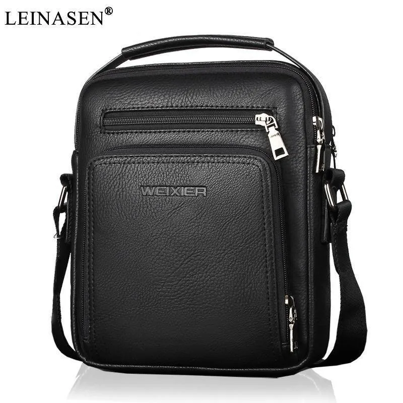 Modedesigner hochwertige PU-Leder Männer Umhängetasche lässig Reißverschluss Büro Messenger Bags für Männer Umhängetaschen