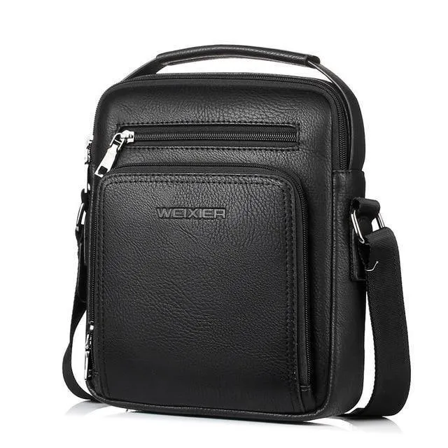 Modedesigner hochwertige PU-Leder Männer Umhängetasche lässig Reißverschluss Büro Messenger Bags für Männer Umhängetaschen