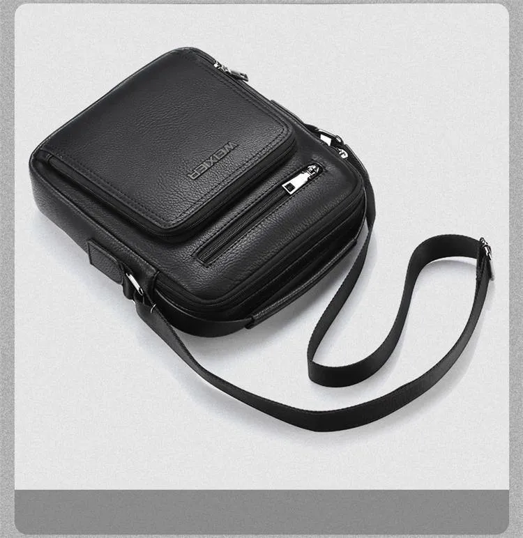 Modedesigner hochwertige PU-Leder Männer Umhängetasche lässig Reißverschluss Büro Messenger Bags für Männer Umhängetaschen