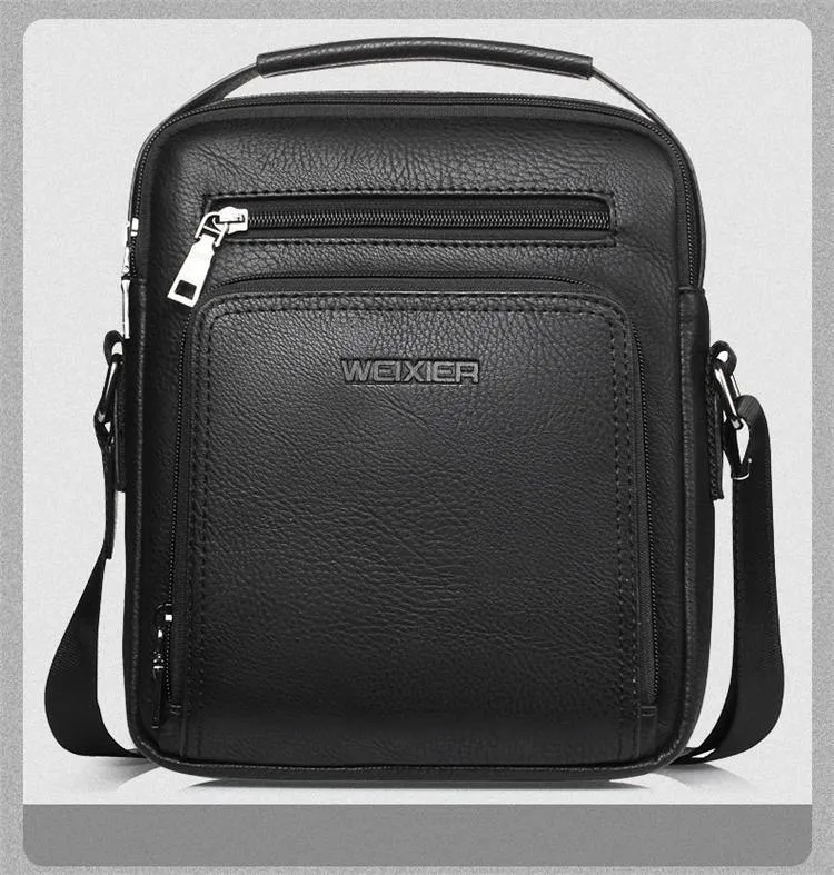 Modedesigner hochwertige PU-Leder Männer Umhängetasche lässig Reißverschluss Büro Messenger Bags für Männer Umhängetaschen