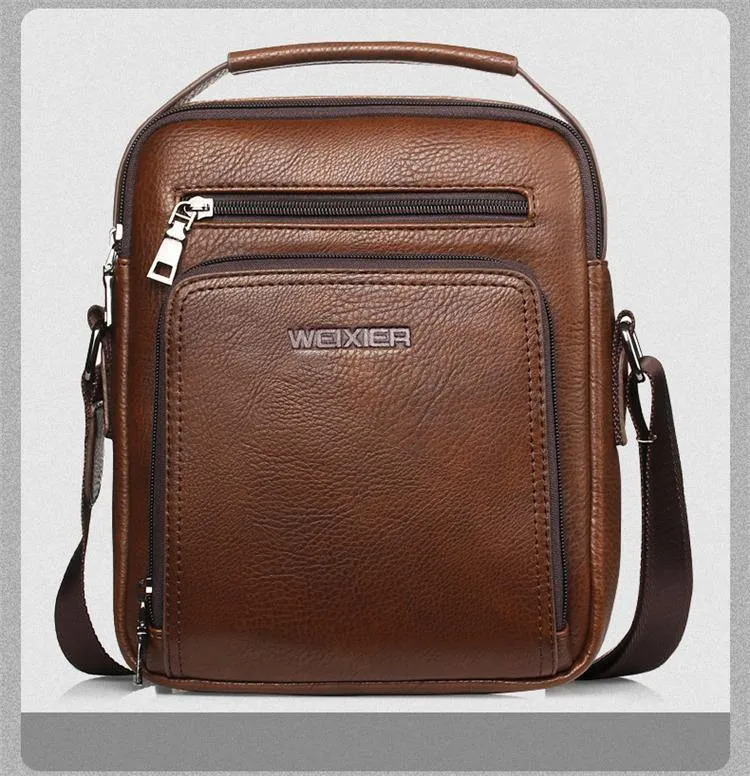 Modedesigner hochwertige PU-Leder Männer Umhängetasche lässig Reißverschluss Büro Messenger Bags für Männer Umhängetaschen