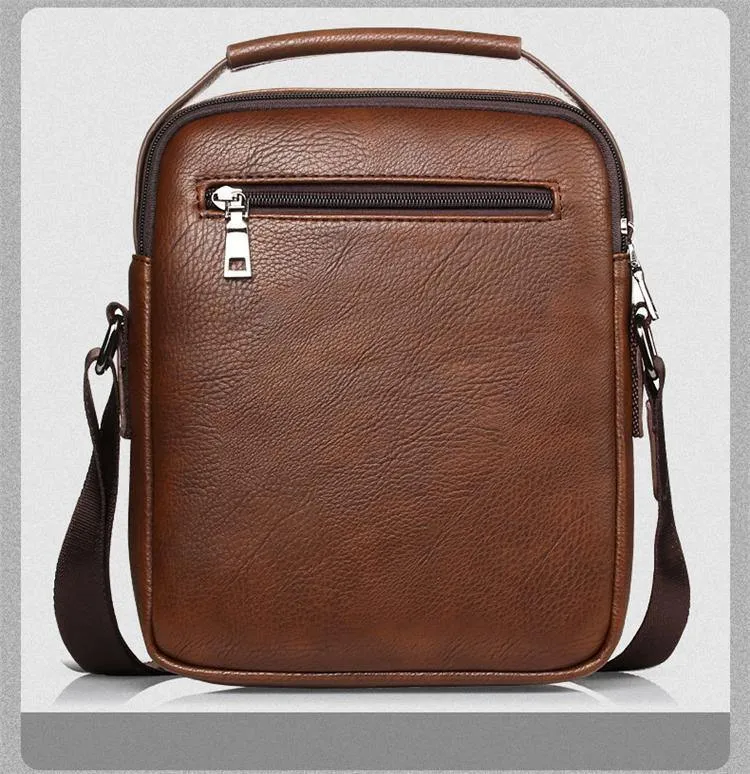 Modedesigner hochwertige PU-Leder Männer Umhängetasche lässig Reißverschluss Büro Messenger Bags für Männer Umhängetaschen