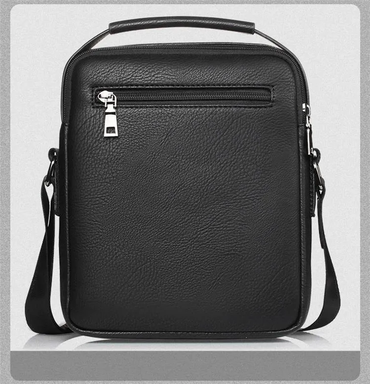 Modedesigner hochwertige PU-Leder Männer Umhängetasche lässig Reißverschluss Büro Messenger Bags für Männer Umhängetaschen