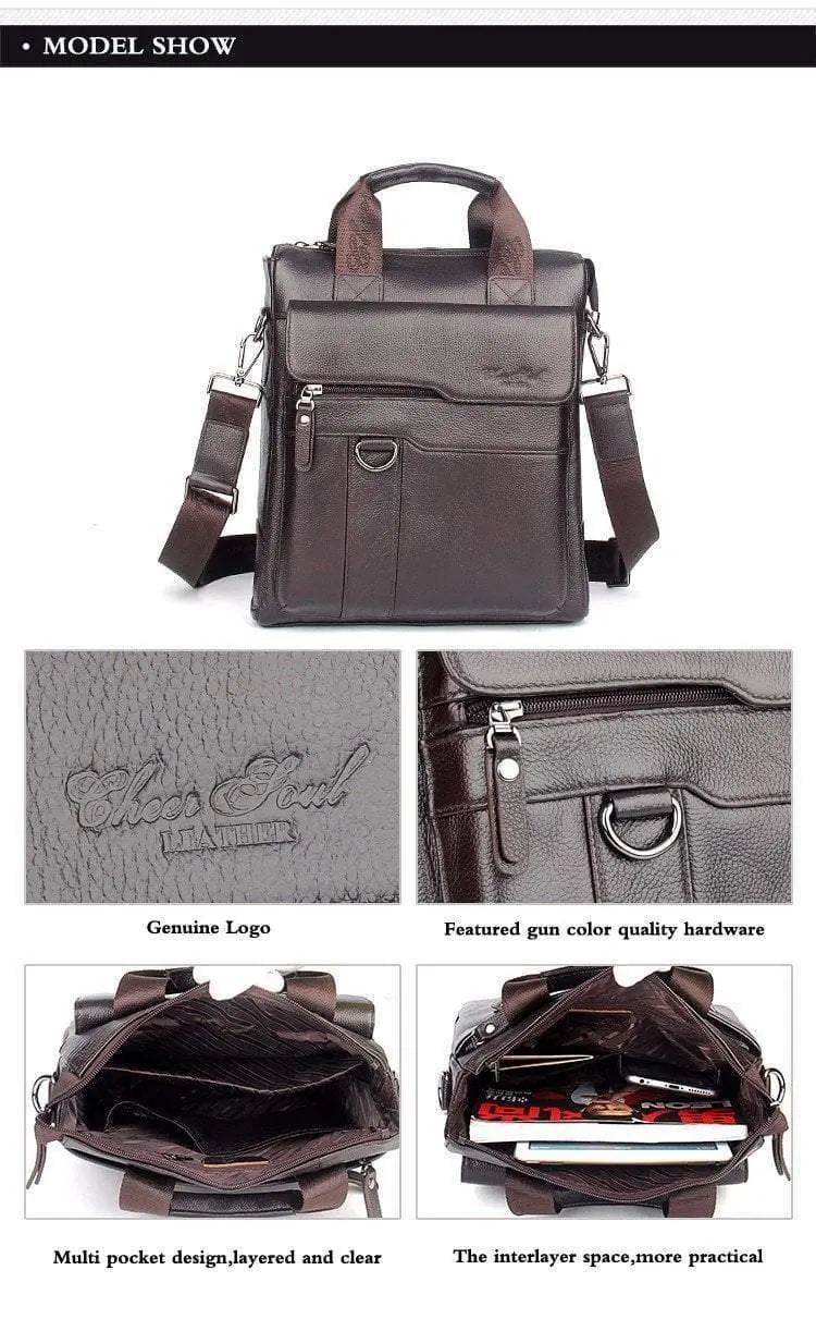 Leder Männer Tasche Rindsleder Schulter Mode Männer Messenger Taschen Umhängetaschen Handtaschen Schwarz männer Reisetasche