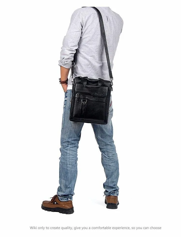 Leder Männer Tasche Rindsleder Schulter Mode Männer Messenger Taschen Umhängetaschen Handtaschen Schwarz männer Reisetasche