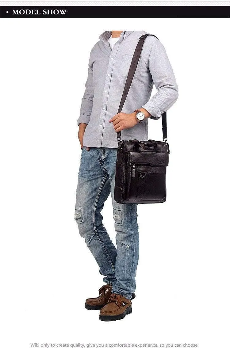 Leder Männer Tasche Rindsleder Schulter Mode Männer Messenger Taschen Umhängetaschen Handtaschen Schwarz männer Reisetasche