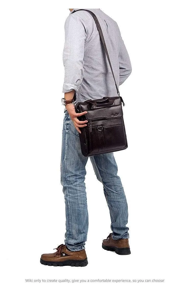 Leder Männer Tasche Rindsleder Schulter Mode Männer Messenger Taschen Umhängetaschen Handtaschen Schwarz männer Reisetasche