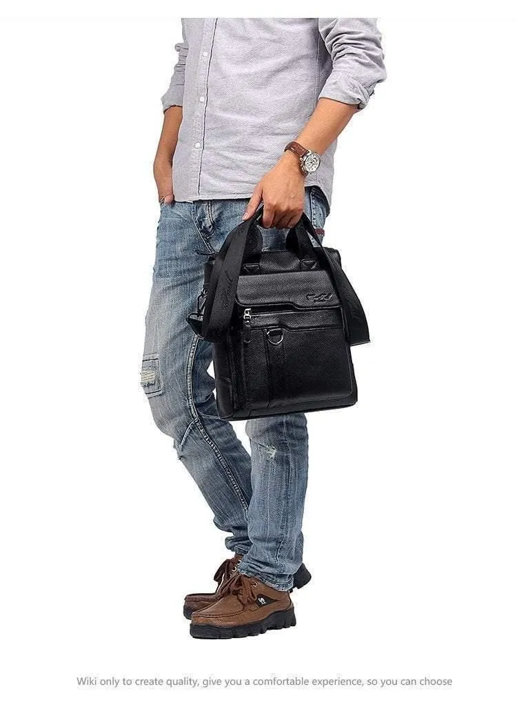 Leder Männer Tasche Rindsleder Schulter Mode Männer Messenger Taschen Umhängetaschen Handtaschen Schwarz männer Reisetasche