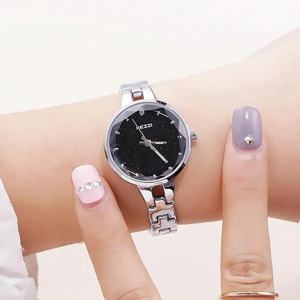 Frauen Edelstahl Uhr Damen Kristall Helle Sterne Armband Uhren Kleid Armbanduhr Montre Femme Muttertag