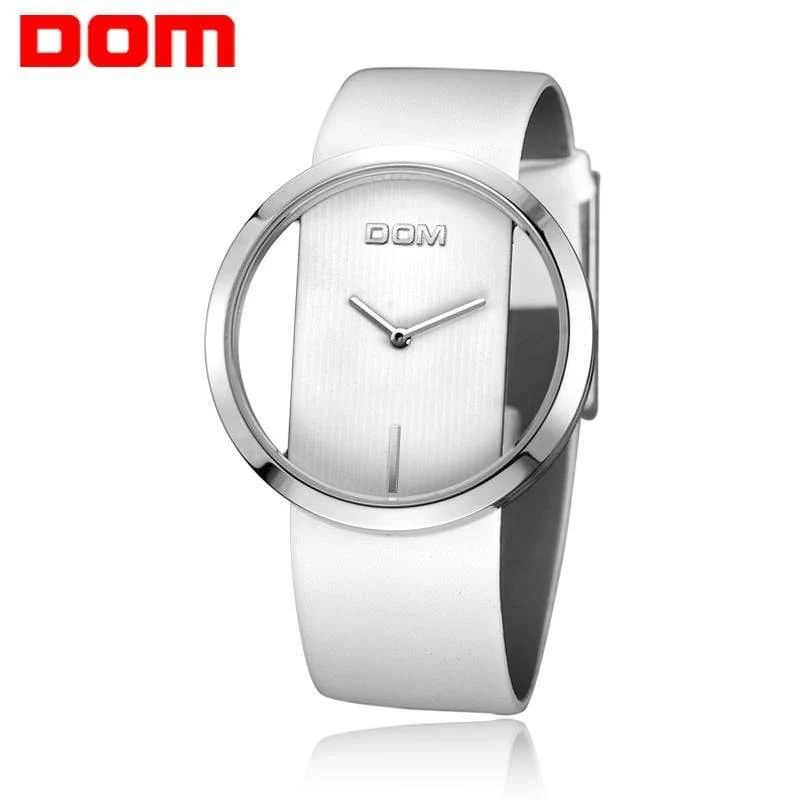 Mode lässig Quarz einzigartige stilvolle hohle Skelett Uhren Leder Sport Lady Armbanduhren 205L