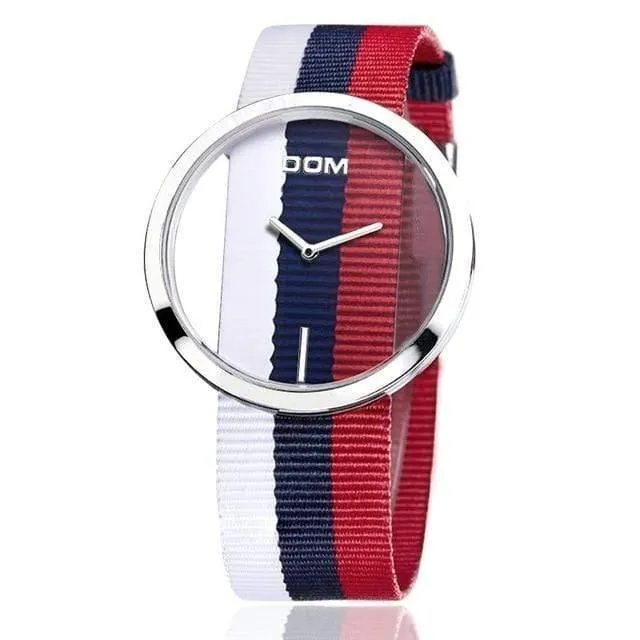 Mode lässig Quarz einzigartige stilvolle hohle Skelett Uhren Leder Sport Lady Armbanduhren 205L