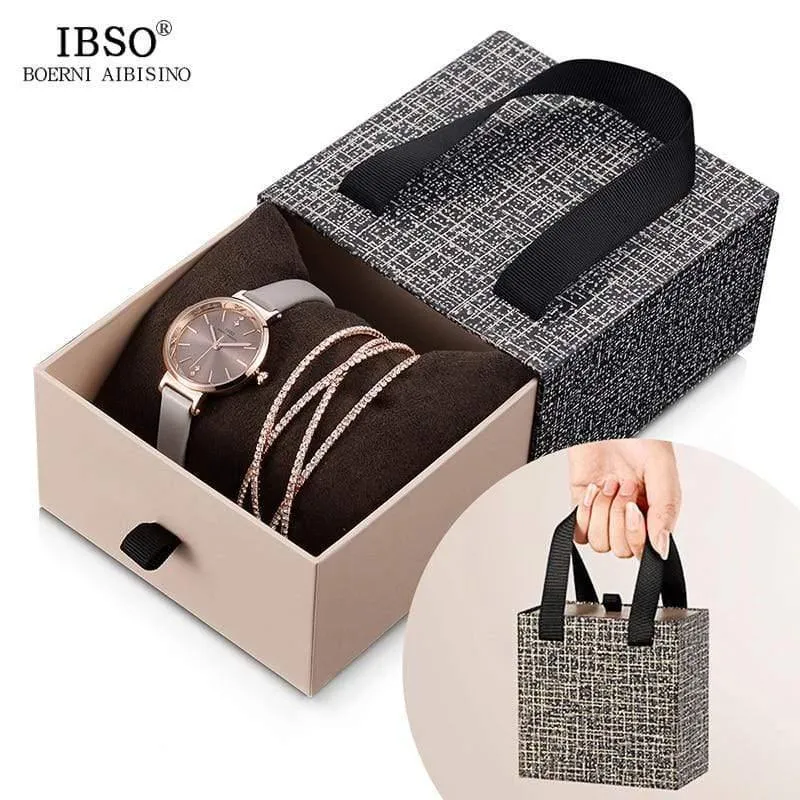 Armband uhren set weiblichen hochwertigen quarzuhr luxus frauen uhr armreif set für valentinstag geschenk