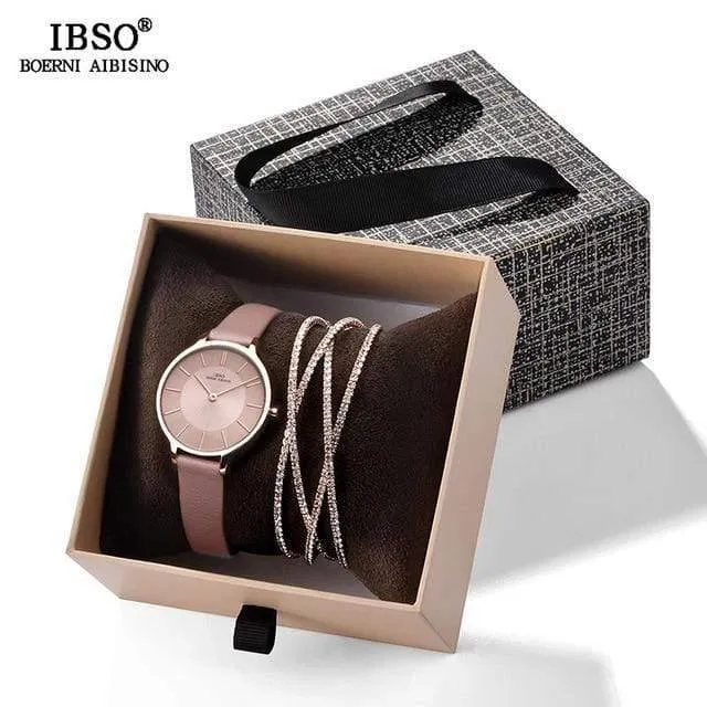 Armband uhren set weiblichen hochwertigen quarzuhr luxus frauen uhr armreif set für valentinstag geschenk