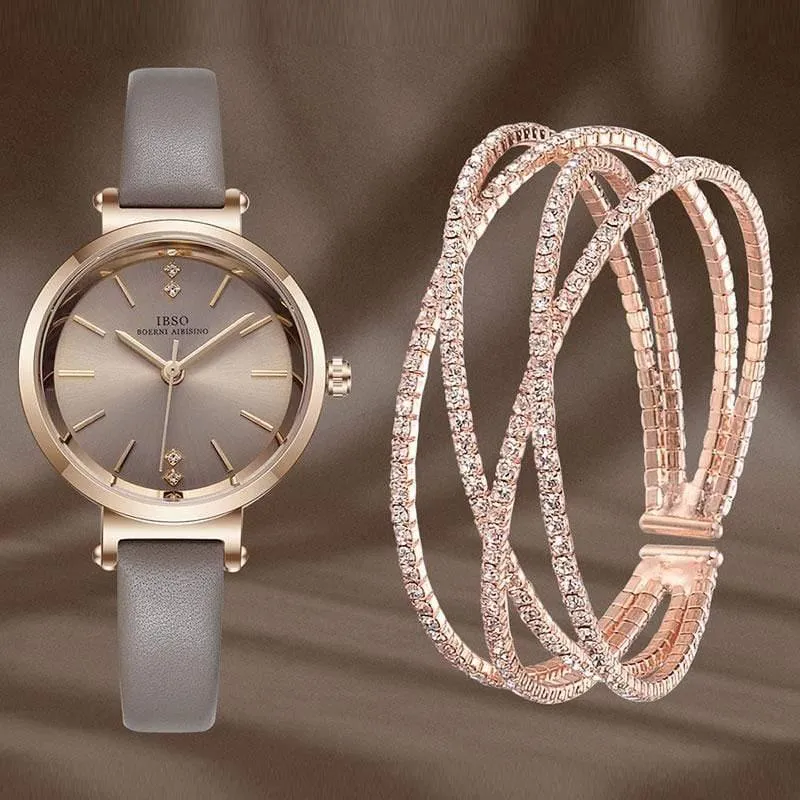Armband uhren set weiblichen hochwertigen quarzuhr luxus frauen uhr armreif set für valentinstag geschenk
