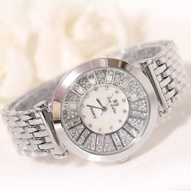 Uhren Diamant Luxus Berühmte Marke Elegante Kleid Quarz Uhren Damen Strass Armbanduhr Relogios Femininos ZDJ006