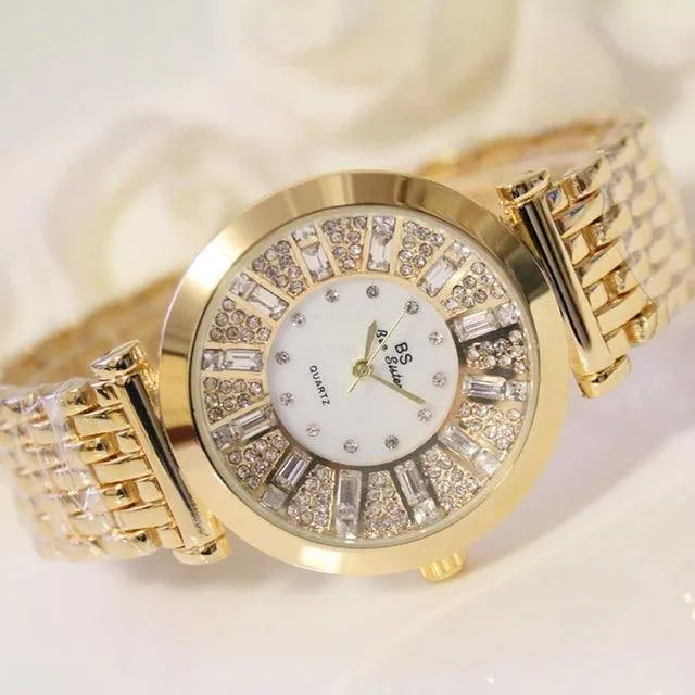 Uhren Diamant Luxus Berühmte Marke Elegante Kleid Quarz Uhren Damen Strass Armbanduhr Relogios Femininos ZDJ006