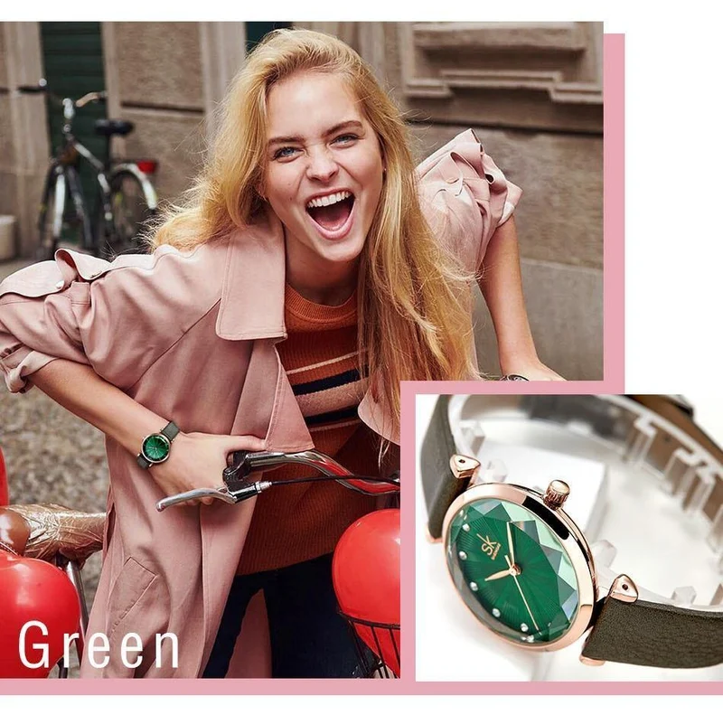 Damenuhren Luxus Damenuhr Lederuhren für Frauen Mode Bajan Kol Saati Diamant Reloj Mujer
