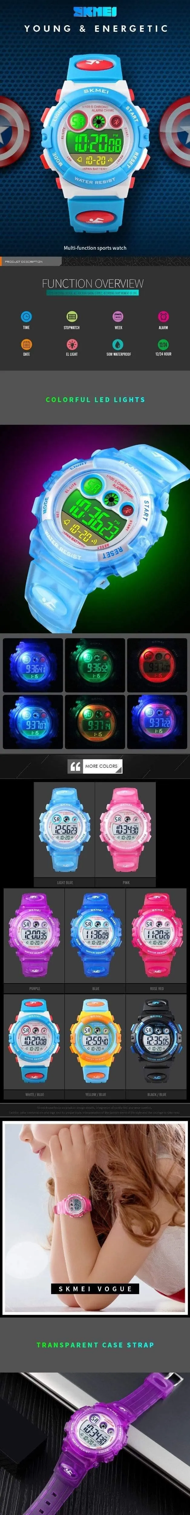 Sport-Kinderuhr, wasserdicht, LED, digital, Kinderuhren, luxuriöse elektronische Uhr für Kinder, Jungen, Mädchen, Geschenke