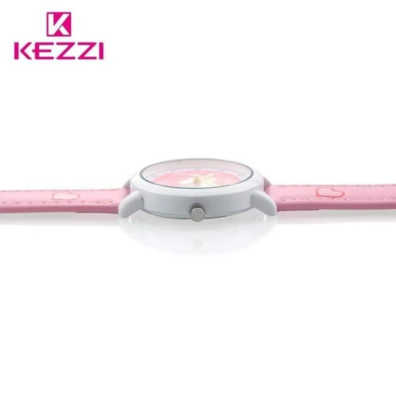 Liebe Herzen Kind Uhren Mädchen Leder Druck Armband Cartoon Kinder Uhr Studenten Quarz Armbanduhr Lässige Mode