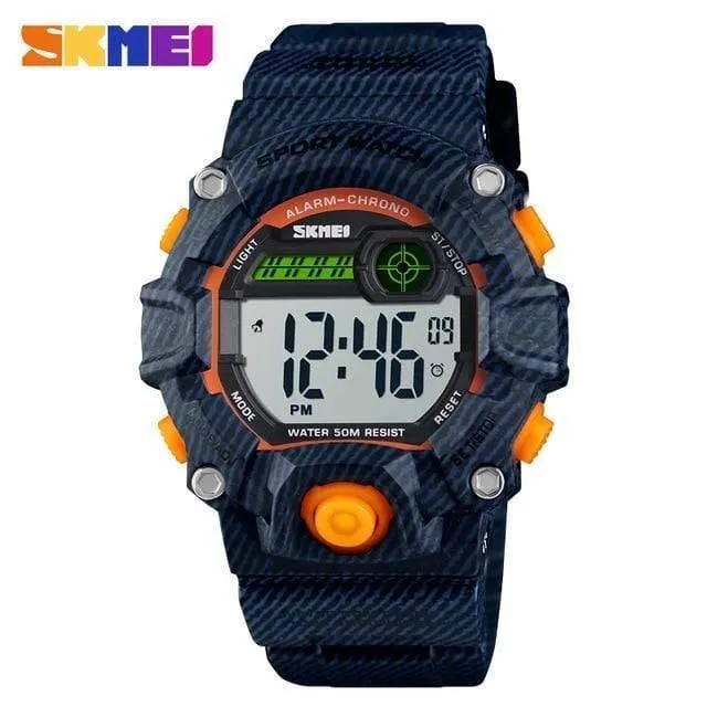 Kinderuhren Digitale Armbanduhr 50M Wasserdichtes Kunststoffgehäuse Alarm Jungen Mädchen Kinderuhr 1484 reloj