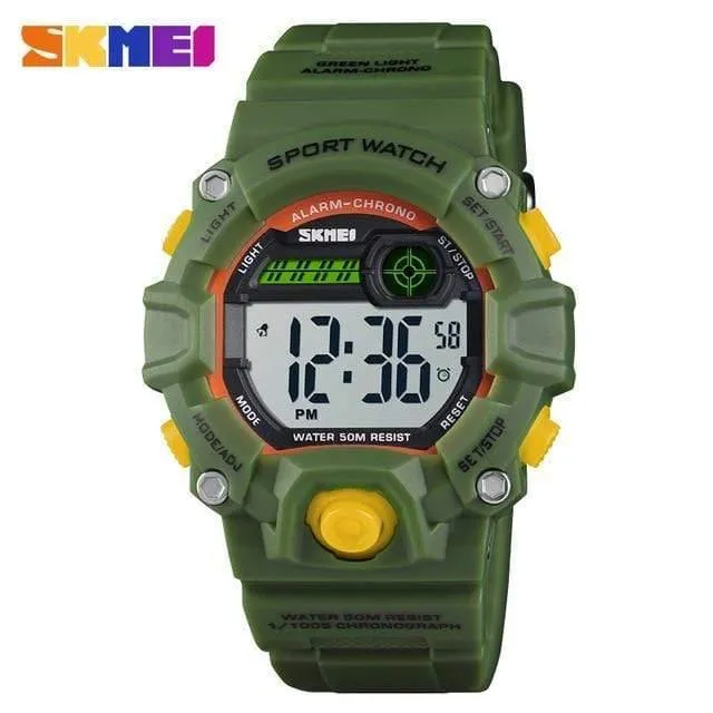 Kinderuhren Digitale Armbanduhr 50M Wasserdichtes Kunststoffgehäuse Alarm Jungen Mädchen Kinderuhr 1484 reloj