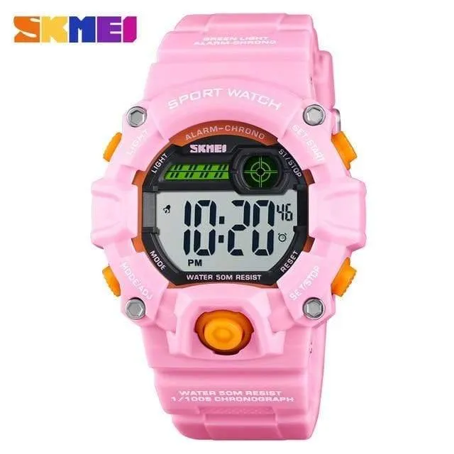 Kinderuhren Digitale Armbanduhr 50M Wasserdichtes Kunststoffgehäuse Alarm Jungen Mädchen Kinderuhr 1484 reloj