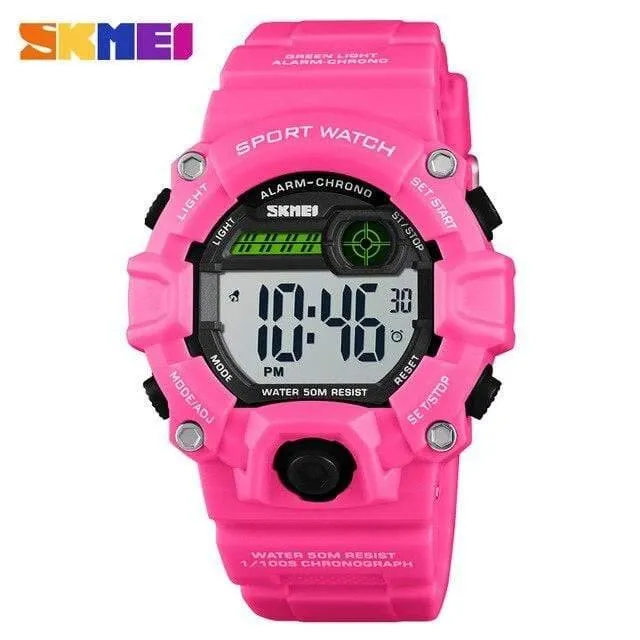 Kinderuhren Digitale Armbanduhr 50M Wasserdichtes Kunststoffgehäuse Alarm Jungen Mädchen Kinderuhr 1484 reloj