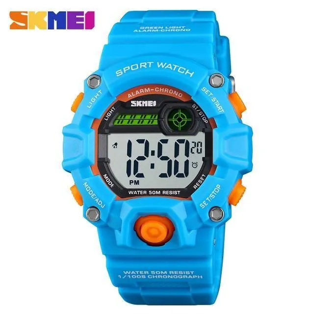 Kinderuhren Digitale Armbanduhr 50M Wasserdichtes Kunststoffgehäuse Alarm Jungen Mädchen Kinderuhr 1484 reloj