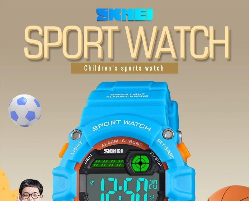 Kinderuhren Digitale Armbanduhr 50M Wasserdichtes Kunststoffgehäuse Alarm Jungen Mädchen Kinderuhr 1484 reloj