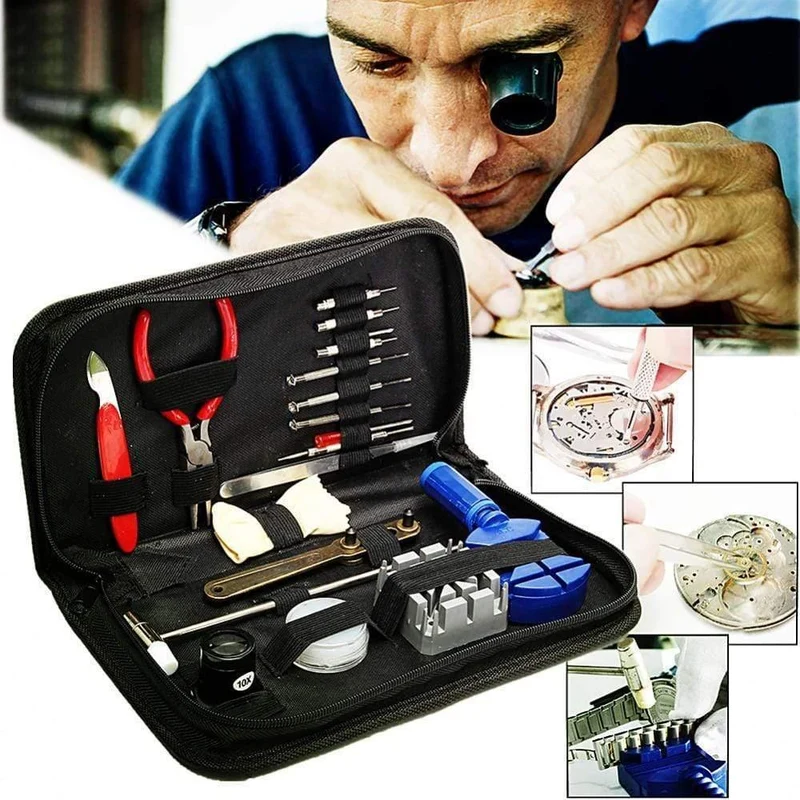 144pcs Uhrmacher Uhrwerkzeuge Zurück Fallöffner Federstab Pin Handentferner Horloge Gereedschap Reparatie Tool Kit Fall
