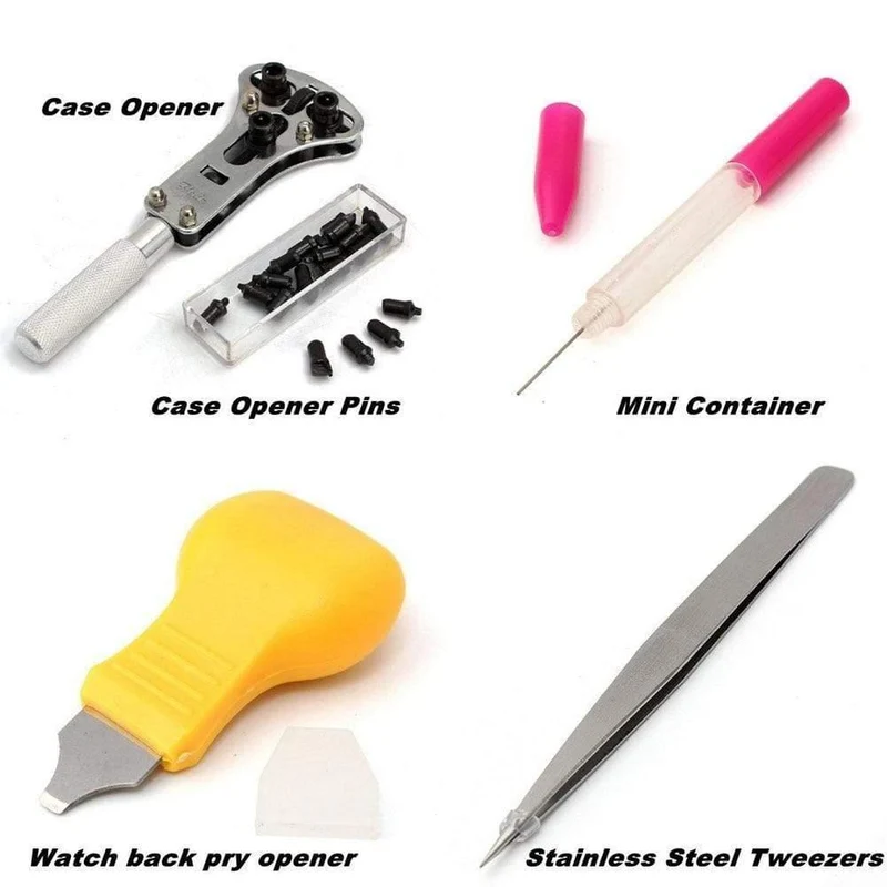 144pcs Uhrmacher Uhrwerkzeuge Zurück Fallöffner Federstab Pin Handentferner Horloge Gereedschap Reparatie Tool Kit Fall