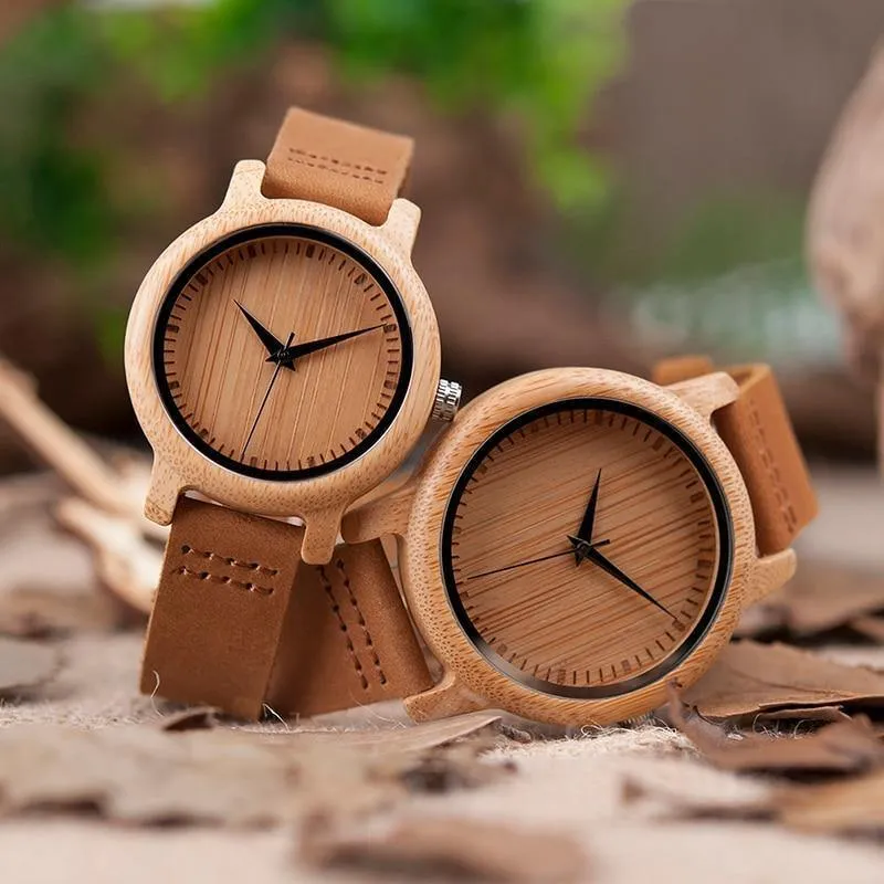Bambusuhren Liebhaber handgemachte natürliche Holz Luxus Armbanduhren ideale Geschenkartikel Drop Shipping
