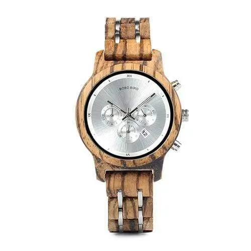 Holzuhren für Liebhaber, kombiniertes Design aus Holz und Stahl mit Stoppuhr in drei Farben