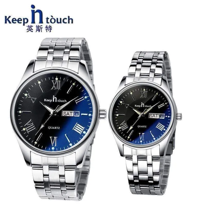 Hochzeitspaar Uhren für Liebhaber Stahl Wasserdichte Geschenke Paare Uhr Mann und Frau Kleid Männer Uhr Reloj Hombre