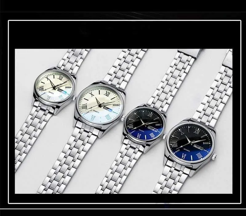 Hochzeitspaar Uhren für Liebhaber Stahl Wasserdichte Geschenke Paare Uhr Mann und Frau Kleid Männer Uhr Reloj Hombre