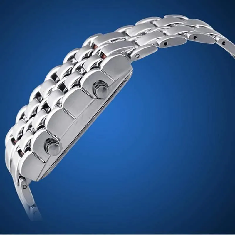 Sportuhren wasserdicht elektronische zweite Generation binäre LED digitale Herrenuhr Legierung Armbanduhr