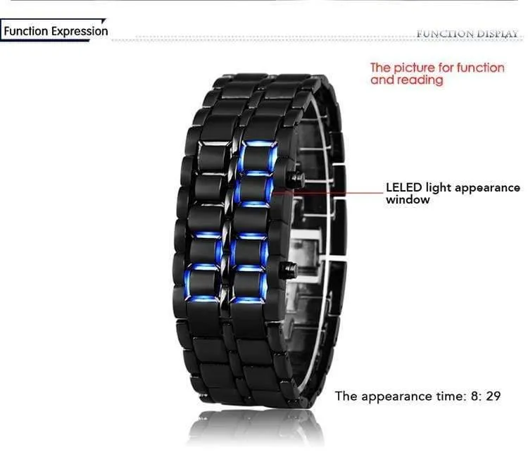 Sportuhren wasserdicht elektronische zweite Generation binäre LED digitale Herrenuhr Legierung Armbanduhr