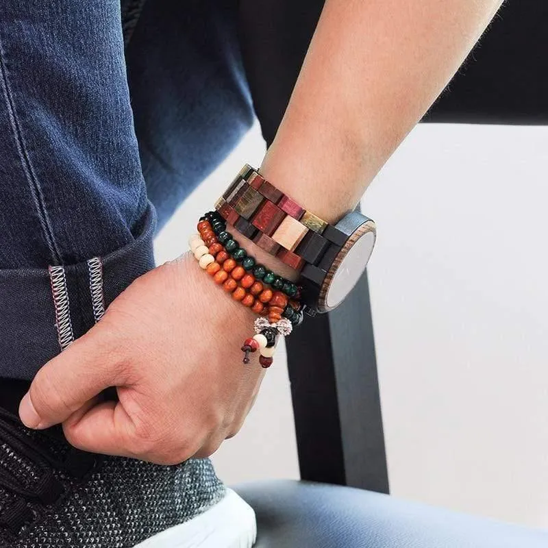 Quarzuhr für Männer, reloj mujer, Elchgravur, hölzerne Damenuhren in Holzbox, relogio masculino, tolles Geschenk für Liebhaber
