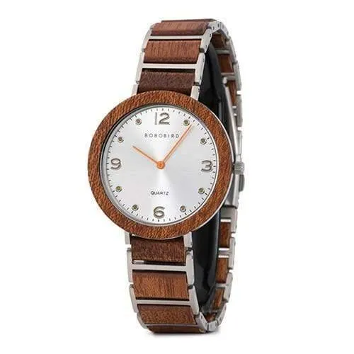 Liebhaberuhren BOBO BIRD Holz Edelstahl Wasserdicht Japan Quarz Herrenuhr in Holzbox Tolles Geschenk