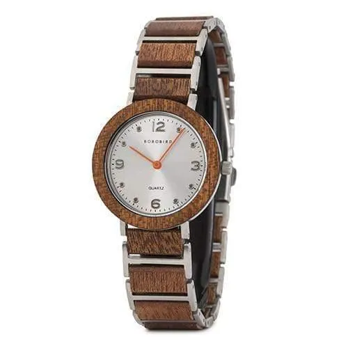 Liebhaberuhren BOBO BIRD Holz Edelstahl Wasserdicht Japan Quarz Herrenuhr in Holzbox Tolles Geschenk