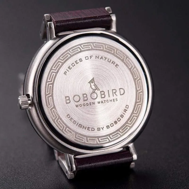 Liebhaberuhren BOBO BIRD Holz Edelstahl Wasserdicht Japan Quarz Herrenuhr in Holzbox Tolles Geschenk